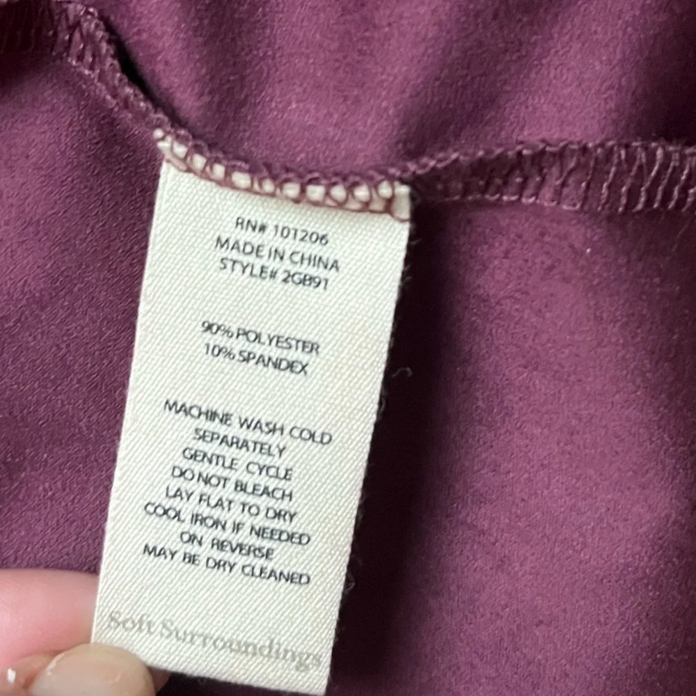 NWOT Soft Surroundings Faux Suede Shape Drape Jacket in Purple Wine Size large